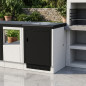 Kitaway 61×63×85 cm Elektrisches Kochfeld-Trägermodul für Einbaugrill | Weiß/Graue Basis für Grill