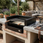 Cassetto con griglia per barbecue e moduli Kitaway 74×58×80 cm | Cassetto in acciaio nero per cucina da esterno e barbecue
