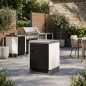 Kitaway Einbau-Grill-Stützmodul 61×63×85 cm | Weiß/Graue Basis für den Gartengrill
