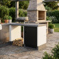 Modulo de Soporte para Barbacoa de Obra Kitaway 61×63×85 cm | Base Blanca/Gris para Barbacoa de Jardín Exterior