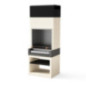 Barbacoa de Obra Kitaway 84x63x223 cm con Parrilla Inox 68,5x42 cm | Barbacoa de Hormigón Blanco y Gris con Cajon