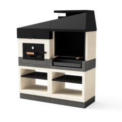 Kit barbecue e forno da incasso Otte 168x63x206 cm | Barbecue in cemento per giardino esterno