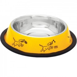 Comedouro para cães em aço inoxidável com borracha antiderrapante