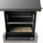 Barbacoa de Obra Kitaway 84x63x206 cm con Parrilla de Acero | Barbacoa con Grill Estilo Argentino Blanco y Gris