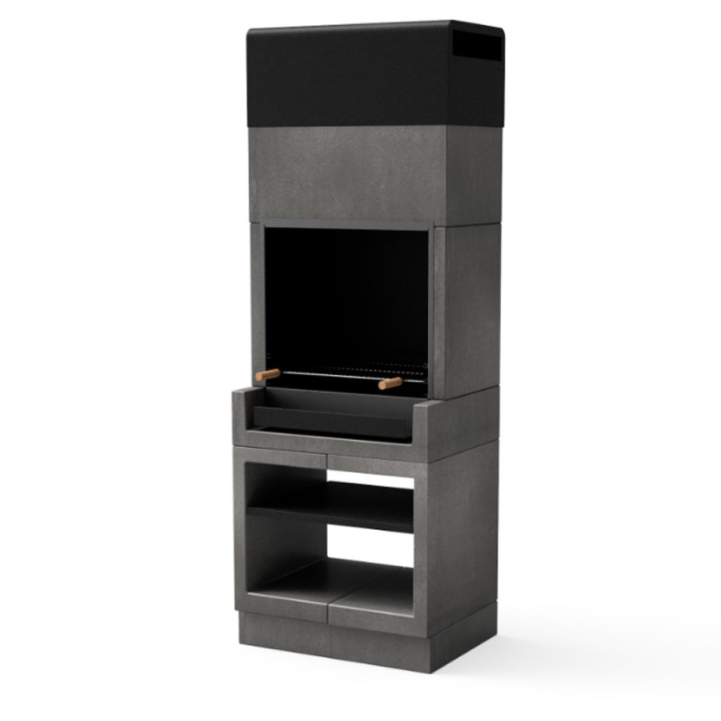 Kitaway Original Built-in Barbecue 84x63x237 cm with Grill 68.5x42 cm | Black/Grey Concrete Barbecue Kitaway Original Built-in Barbecue 84x63x237 cm with Grill 68.5x42 cm | Black/Grey Concrete Barbecue