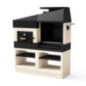 Kit barbecue et four encastrables Otte 168 x 63 x 206 cm | Barbecue avec grille de style argentin, noir et blanc