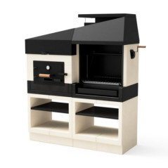 Kit barbecue et four encastrables Otte 168 x 63 x 192 cm | Barbecue avec grille de style argentin, noir et blanc