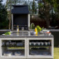 Kitaway Otte Einbaugrill + Backofen-Set 168x63x192 cm | Grill mit argentinischem Grillrost, Schwarz-Weiß