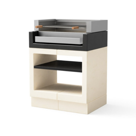 Modulo Grill para Barbacoa de Obra Kitaway 84x63x115 cm | Base Blanca/Negra para Barbacoa de Jardín Exterior