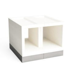 Base para Horno de Leña Kitaway 100x100x80 cm Blanco/Gris | Accesorio para Horno Exterior con Aislamiento y Manómetro