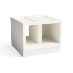 Kitaway Holzofenunterbau 100x100x80 cm Weiß | Zubehör für den Außenbereich mit Isolierung und Manometer