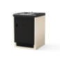 Kitaway 61×63×85 cm Module de base encastrable pour plaque de cuisson à gaz | Base blanche/noire pour barbecue de jardin