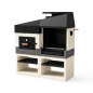 Churrasqueira e forno embutidos Kitaway Otte 168x63x192 cm | Churrasqueira com grelha estilo argentino, branca e cinza Churrasqueira e forno embutidos Kitaway Otte 168x63x192 cm | Churrasqueira com grelha estilo argentino, branca e cinza