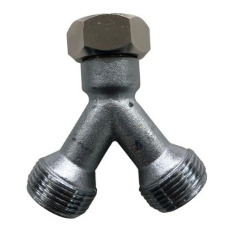 Bifurcación para Lavadora 3/4" Hembra | Conector doble de metal | Llave de Escuadra