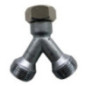 Raccord femelle 3/4" pour machine à laver | Double connecteur métallique | Clé à angle