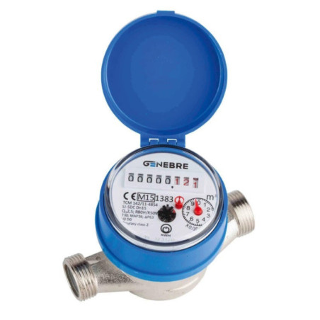 1" Water Meter with 3/4" Fitting | Flow Rate 4 m³/h | Single Jet Meter | For Cold Water Use