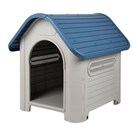 Caseta de Resina para Perros | 87x72x76 cm | Techo a Dos Aguas | Casa Amplia | Uso exterior | Resistente y Duradera