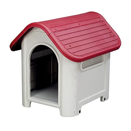 Resin Dog Kennel | 75x60x66 cm | Gable Roof | Spacious House | Outdoor Use | Sturdy and Durable