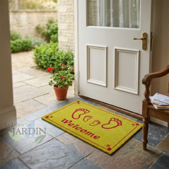 Felpudo Welcome Verde 40x60 cm | Alfombra Antideslizante y Resistente | Material Flexible y Reciclable | Ideal para Entrada
