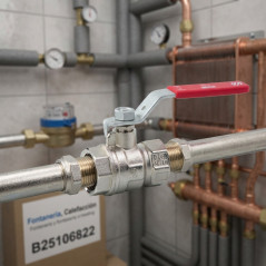 1" Male-Female Red Lever Ball Valve | Water Shut-Off Valve | Plumbing Stop Valve