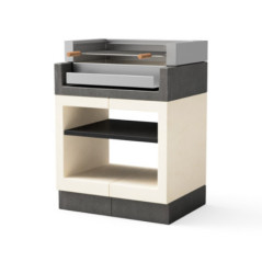 Module de barbecue encastrable Kitaway 84 x 63 x 85 cm | Base blanche/grise pour barbecue de jardin extérieur