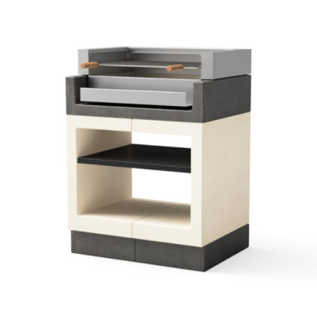 Kitaway Einbau-Grillmodul 84x63x85 cm | Weiß/Graue Basis für den Gartengrill