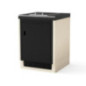Kitaway 61×63×85 cm Modulo barbecue da incasso con piano cottura in vetroceramica | Base bianca/nera per barbecue