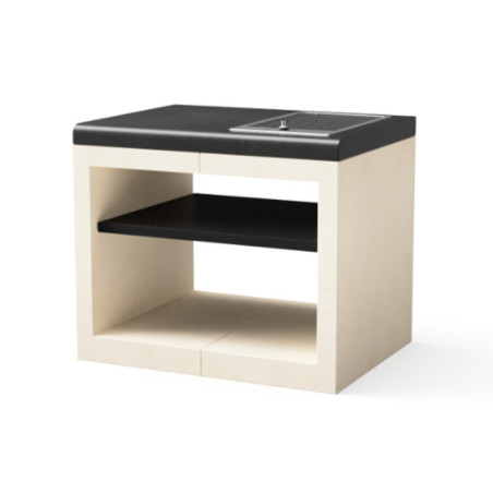 Kitaway 84×63×71 cm Built-in Barbecue Countertop Module with Ceramic Hob | White/Black Base for Barbecue