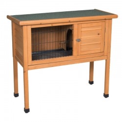 Holzhaus für Kaninchen 91x45x70 cm | Kaninchenstall mit Abnehmbarem Wasserdichtem Dach und Unabhängigen Türen für das Nest und d