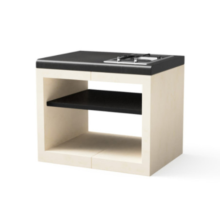 Kitaway 84×63×71 cm Built-in Gas Hob Base Module for Barbecue | White/Black Base for Garden Barbecue