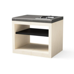 Kitaway - Modulo piano cottura a gas da incasso 84×63×71 cm per barbecue | Base bianca/grigia per barbecue da giardino