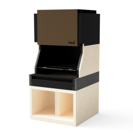 Kitaway Built-in Barbecue 100x100x220 cm with Steel Grill | Barbecue Designed for Paella | Includes Paella Pan Stand
