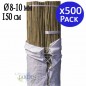 Lot de 500 Tuteur en Bambou 150 cm, 8-10 mm, Tubes en Bambou pour Plantes et Arbres, Baguettes de bambou, Canne de bambou