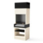 Barbecue encastrable Kitaway 84 x 63 x 223 cm avec grille en acier inoxydable 68,5 x 42 cm | Barbecue en béton noir et blanc ave