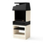 Barbecue da incasso Kitaway 84x63x206 cm con griglia 68,5x42 cm | Barbecue in cemento bianco e nero con cassetto