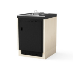 Kitaway 61×63×85 cm Modulo barbecue da incasso con friggitrice | Base bianca/nera per barbecue da giardino