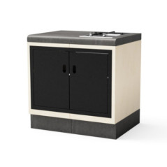 Kitaway 84×63×85 cm Built-in Gas Hob Module for Barbecue | White/Grey Base for Garden Barbecue