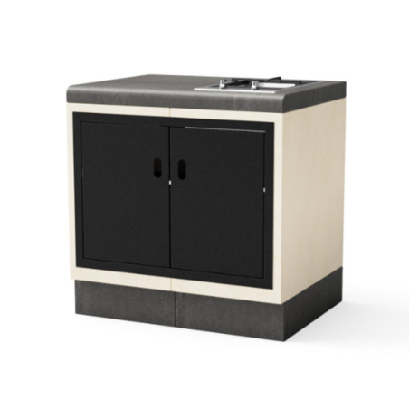 Kitaway - Modulo piano cottura a gas da incasso 84×63×85 cm per barbecue | Base bianca/grigia per barbecue da giardino