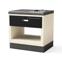 Modulo Bancada con Placa de Gas para Barbacoa de Obra Kitaway 84×63×85 cm | Base Blanca/Gris para Barbacoa de Jardín