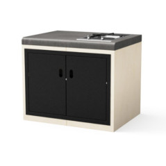 Kitaway 84×63×71 cm Built-in Gas Hob Module for Barbecue | White/Grey Base for Garden Barbecue