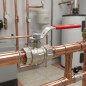 1" Male-Female Red Lever Ball Valve | Water Shut-Off Valve | Plumbing Stop Valve