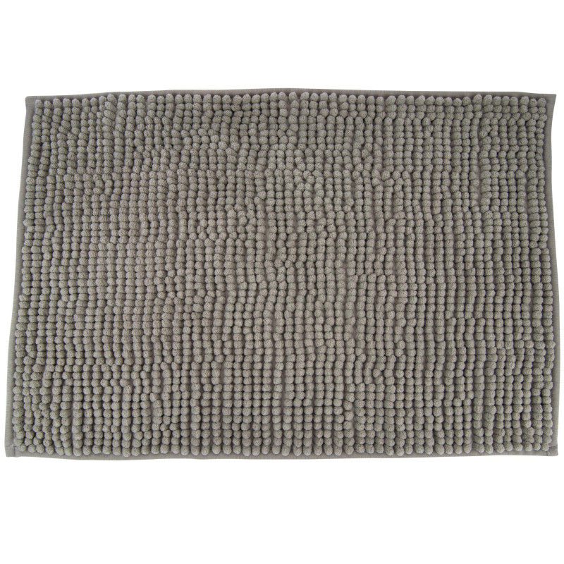 Grey bath mat 75x45cm | Non-slip bath mat | Chenille microfiber, machine washable, soft and comfortable