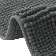 Tapete de banho cinza 75x45cm | Tapete de banho antiderrapante | Microfibra de chenille, lavável na máquina, macio e confortável