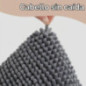 Graue Badematte 75 x 45 cm | Rutschfeste Badematte | Chenille-Mikrofaser, maschinenwaschbar, weich und komfortabel