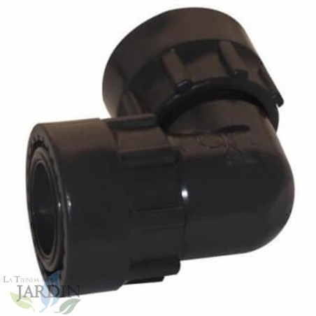 Codo colector de riego 1" Hembra x Hembra, accesorio para colector de sistema de riego