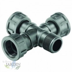 Irrigation collector cross 1" Male x Female x Female x Female