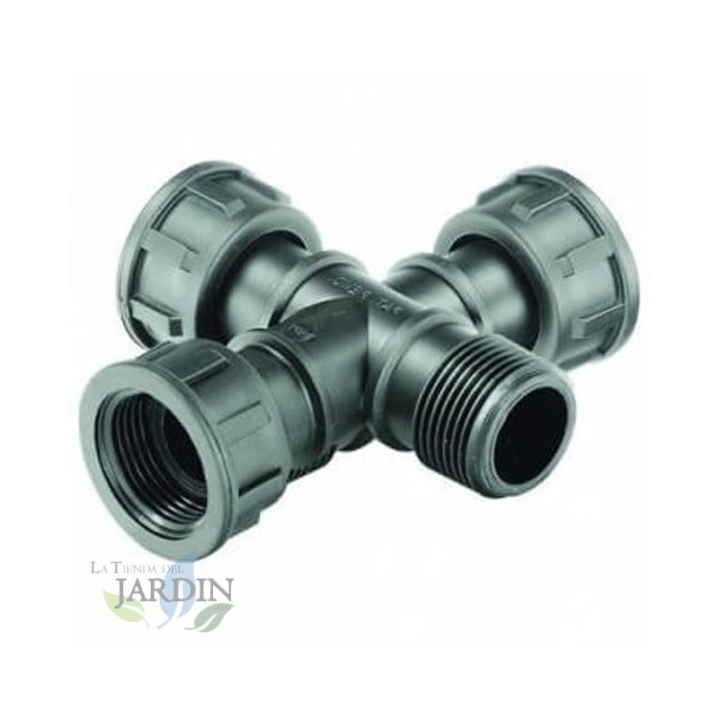 Cruz colector de riego 1" MxHxHxH, accesorio para colector de sistema de riego Cruz colector de riego 1" MxHxHxH, accesorio para colector de sistema de riego
