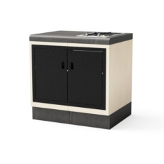Kitaway - Modulo piano cottura a gas da incasso 84×63×85 cm per barbecue | Base bianca/grigia per barbecue da giardino