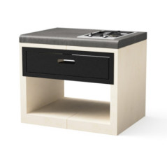 Kitaway 84×63×71 cm Module de base encastrable pour barbecue à gaz | Base blanche/grise pour barbecue de jardin