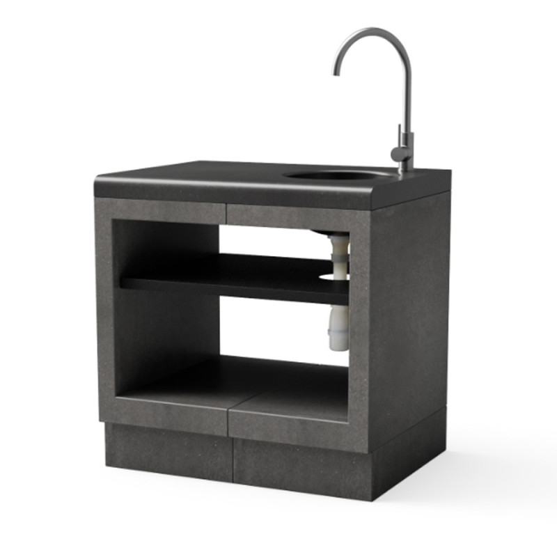 Kitaway Module de comptoir encastrable pour barbecue avec évier 84×63×85 cm | Base noire/grise pour barbecue de jardin Kitaway Module de comptoir encastrable pour barbecue avec évier 84×63×85 cm | Base noire/grise pour barbecue de jardin